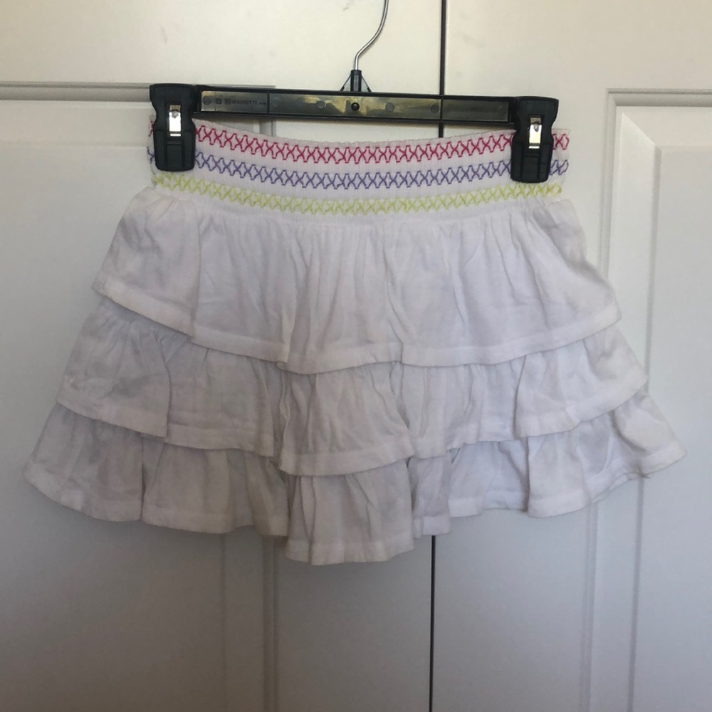 White Skirt with Built in Shorts and Ruffles